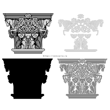 Трафарет - Капитель Кавалерия