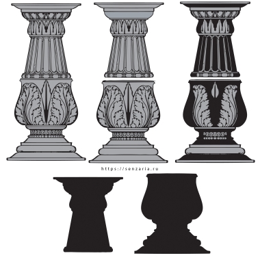 Трафарет - Колонна Лиственная